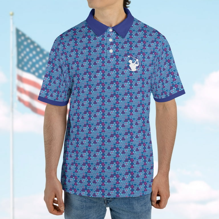 Men's Golf Whale Tail Polo Shirt Stylish Performance Wear for - Main Image