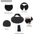 thumbnail image 6 of Manunclaims Women Sun Visors Wide Brim Foldable Packable Roll Up Ponytail Beach Hat Straw Visor Sun Hat, 6 of 8