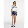 thumbnail image 2 of No Boundaries Faux Sueded Jersey Shorty Shorts, 3'' Inseam, Women's XXS-XXL, 2 of 5