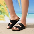 thumbnail image 3 of BURUDANI Women's Adjustable Buckle Flat Wide Sandals, 3 of 9