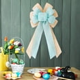 thumbnail image 7 of Handcrafted Easter Bow with Faux Linen Ribbon - Festive Decorative Bow Accessory, Perfect for Easter Wreath, Door Hanging, Gift Wrapping, Home Decor & Spring Holiday Celebration, 9*18in, Blue, 7 of 7