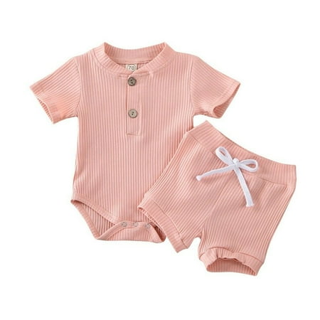 

Newborn Baby Boys Girls Summer Clothes Romper Bodysuit Shorts Infant Outfits