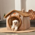 thumbnail image 3 of Brown Bear Soft Cat Dog Pet House Kennel, 3 of 10