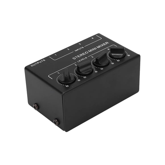 Mezclador Estéreo, Ajuste de 4 Canales Fáciles de Ajuste Pasivo de Audio Negro para Mezclar