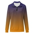 thumbnail image 4 of Pull Décontracté 1/4 Zip à Manches Longues Col Chandails en Molleton Dégradé Vêtements de Sport Veste de Course Violet L, 4 of 5