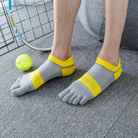 

Tangnade Fashion Men Solid Color Breathable Five-toe Sock Sports Socks Home Socks