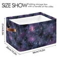 thumbnail image 4 of Yayeee Canvas Storage Basket with Handles for Shelves Fabric Bins Closet Organizer, Purple Sky Pattern, 4 of 8