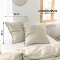 thumbnail image 3 of Simple&Opulence 100% Washed Linen Euro Sham Cover, 26 x 26 Inch, Decorative Bed Pillow Cover with Coconut Button, Solid Color Pillow Shams Set of 2 (Natural Linen), 3 of 8