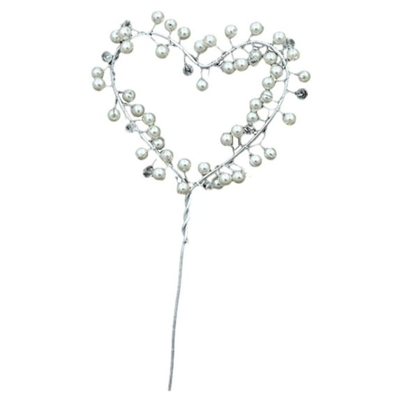 Mutmorningal Heart Shaped Cake Topper Wedding Cake Decoration for Bridal Shower Engagement Party Birthday (Silver)