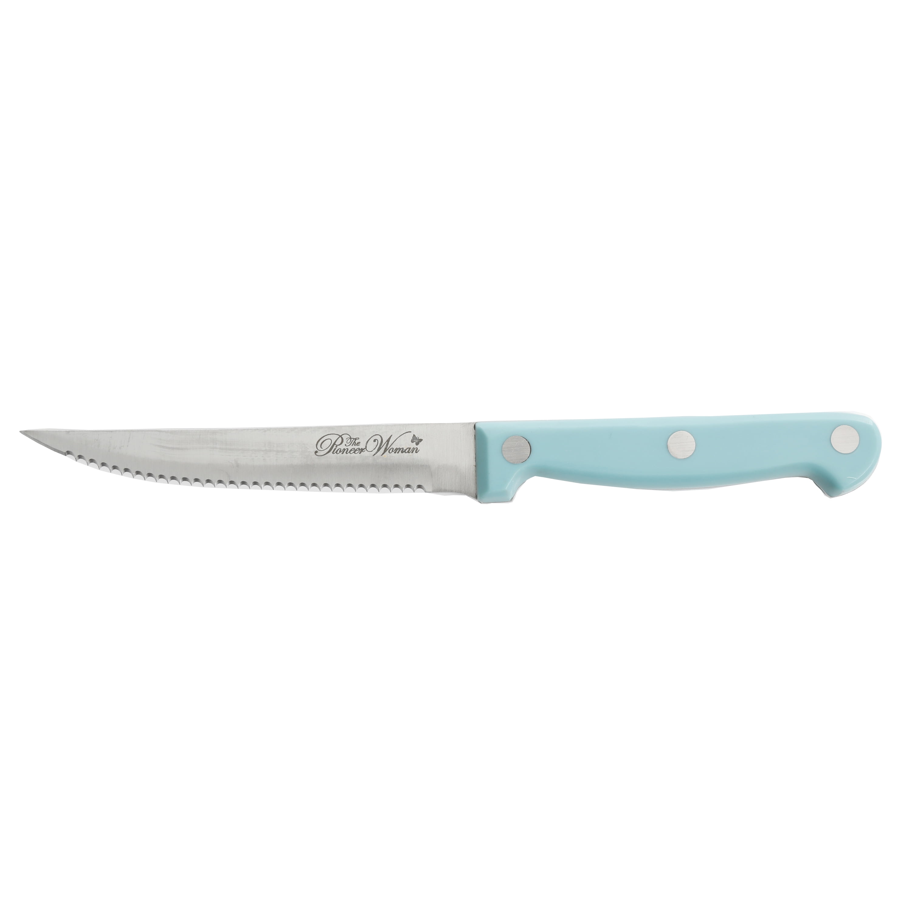 The Pioneer Woman Cowboy Rustic 14-Piece Forged Cutlery Knife Block Set, Turquoise