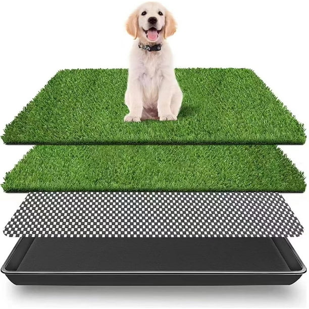 Puppy Turf Potty Pad with Tray, 2 Pack Artificial Dog Grass Bathroom