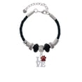 thumbnail image 2 of Delight Jewelry Silvertone Love with Maroon Paw Grandmother Celtic Knot Leather Bead Bracelet, 7"+2" Extender, 2 of 4