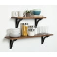 thumbnail image 4 of Kate and Laurel Corblynd Traditional Wood Wall Shelf, Brown/Black 24", 4 of 7