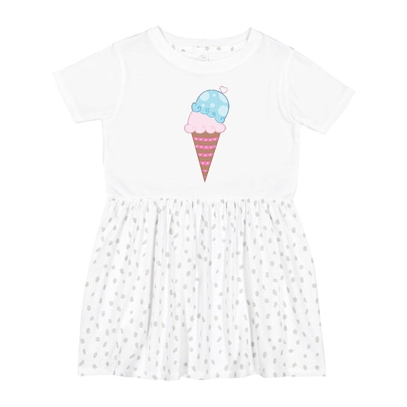 Inktastic Valentine's Day Ice Cream Cone Girls Toddler Dress