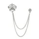 thumbnail image 4 of Pin broche de cadena de cristal Zulema para Hombres con borla y accesorios de traje plata, 4 of 7