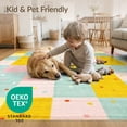 thumbnail image 4 of ODIKA 3'x5' Washable Accent Rug Bedside Checkered Retro Block Hopscotch Scattered Confetti Motif for Nursery Room, Pet Friendly & Non-Shedding, 4 of 7