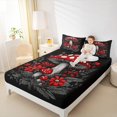 thumbnail image 4 of Manfei Red Mushroom Bed Sheets,Natural Plant King Sheets,Rustic Flower Floral Sheet Set For Child,Super Cozy Room Decor,4pcs, 4 of 7