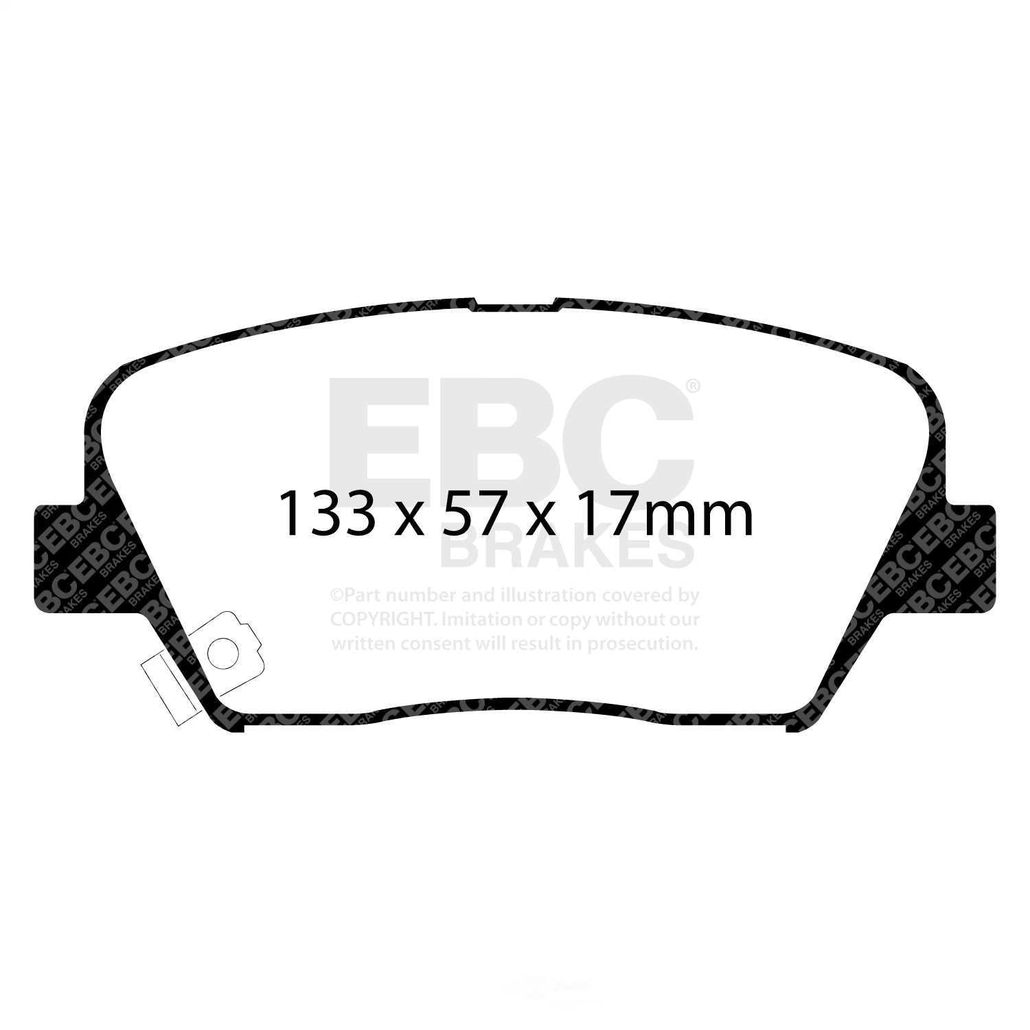 EBC Brakes Yellowstuff 4000 Series Street and Track Brake Pad Set Fits select: 2011-2020 KIA SORENTO, 2013-2018 HYUNDAI SANTA FE SPORT