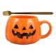 thumbnail image 1 of FELTECHELECTR 1 juego de taza de calabaza para Halloween, taza de agua con asa, taza de café de cerámica, taza de té con cuchara, 1 of 5