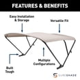 thumbnail image 2 of SureShade Power Pontoon Bimini Top - Black Anodized Frame, Beige Fabric, 2 of 2