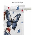 thumbnail image 5 of Independence Day Kitchen Valances for Windows Farmhouse Linen Window Valance Curtain for Living Room Window Treatment 4th of July American Flag Butterfly Valance Rod Pocket Topper Drape, 42 x 18 Inch, 5 of 6