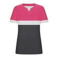 thumbnail image 4 of Fmbrln Womens Plus Size Summer Short Sleeve T-Shirts Fashion V Neck Color Block Tops Casual Loose Vacation Beach Tees Blouse, 4 of 5
