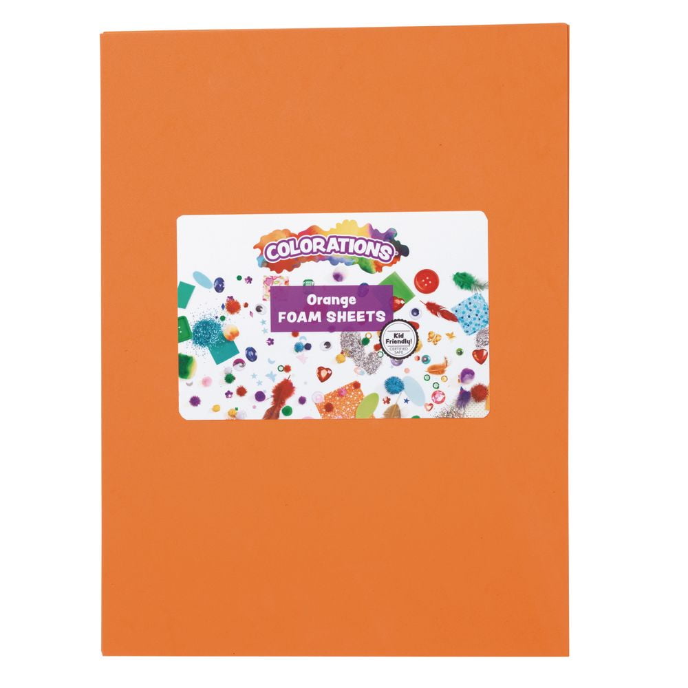 Colorations Orange Foam Sheets 10 Pack