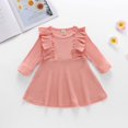 thumbnail image 3 of 2020 Nouvelle Robe à Manches Longues pour Petites Filles, Décontractée, Ample, Col Rond, Mini-Robe Tricotée, 3 of 5