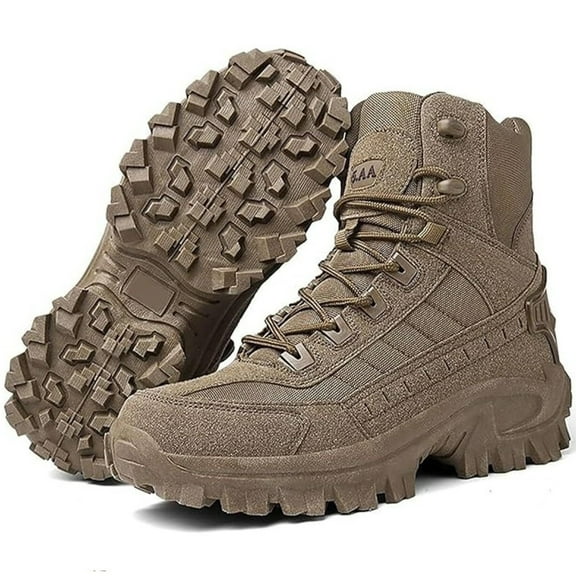 Waterproof Men's Orthopedic Work Boots, Leather Anti-Sprain Hiking Shoes for Comfort & Support