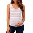 thumbnail image 2 of qolati Maternity Nursing Tank Tops with Built in Bra Women Sleeveless Casual Pregnancy Tee Ribbed Knit Crew Neck Workout Shirt Vest Beige L, 2 of 5