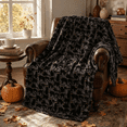 thumbnail image 2 of Faux Fur Halloween Throw Blanket, Soft Plush Blanket for Couch and Bed, Cozy Fall Blanket for Sofa, Warm Decorative Throw for Seasonal Home Accent, 2 of 9
