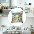 thumbnail image 5 of Blue Beach Bicycle Flower Basket Design by Sharon Lee Throw Pillow,  Multi-Color, 5 of 7