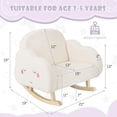 thumbnail image 4 of OLAKIDS Kids Sofa, Toddler Rocking Chair with Solid Wooden Frame, Anti-Tipping Design, Plush Fabric, Children Armchair for Nursery Kindergarten Playroom Preschool, Gift for Boys Girls (White）, 4 of 9