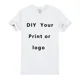 thumbnail image 4 of Camiseta con logotipo personalizado para hombre y mujer, 100% algodón, texto personalizable, impresión, diseño Original, regalo, talla europea, 4 of 5