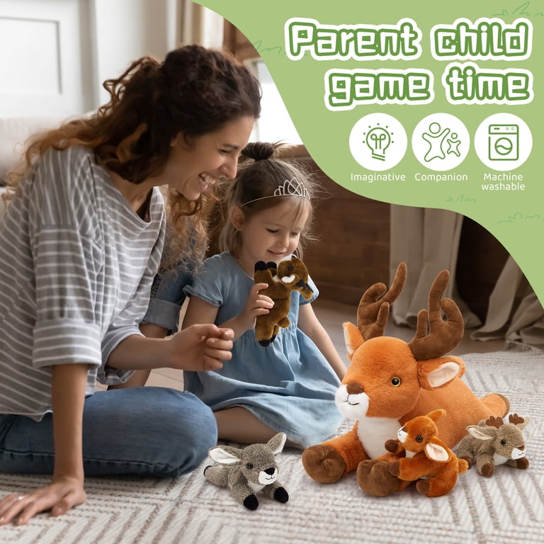 MaoGoLan 5-Piece Deer Plush Set with Mommy and Baby Fawns photo 4