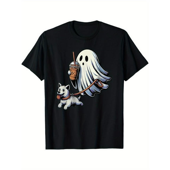 Comfortable Dog Graphic Tee Funny T Shirt Tops Cotton Casual Short Sleeve Round Neck Black S-5XL