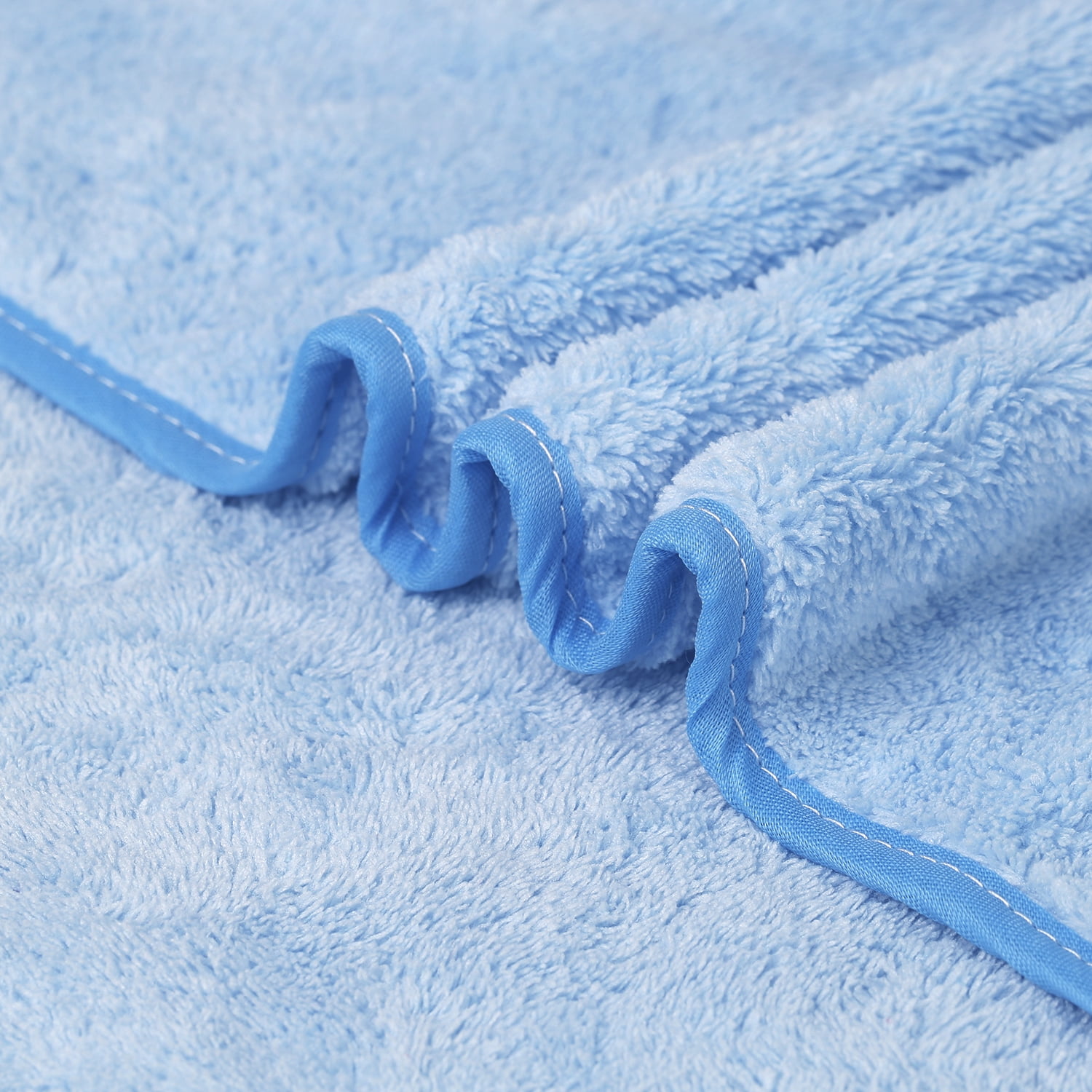 JML Large Bath Towels with Hanging Loop, 6 Pack, 30"x60", Blue, 350GSM, Soft, Absorbent, Microfiber Towel Quick Drying, Lint-free, No Fading