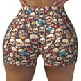 thumbnail image 2 of Honeii rock record music Skull Print Women's Workout Shorts, Gym Shorts for Active Wear, Sports Shorts,Women's Running Shorts,Quick Dry Athletic Shorts-Large, 2 of 8