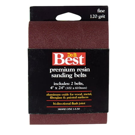 

Do it Best 4 In. x 24 In. 120 Grit Heavy-Duty Sanding Belt (2-Pack)