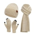 thumbnail image 3 of Winter Beanie Hat Scarf and Touchscreen Gloves Set for Men Women, Warm Knit Skull Cap with Fleece Lined Gifts Christmas Gift, 3 of 4
