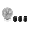 thumbnail image 1 of Pomo de Cambio Redondo de Bargains Únicos, Pomo de Palanca de Cambios de Fibra de Carbono para Vehículos Automáticos y Manuales con 3 Adaptadores Tono Plateado 1 Juego, 1 of 7