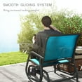 thumbnail image 4 of Outsunny Patio Glider, Metal Frame Outdoor Glider Swing Chair, Blue, 4 of 10
