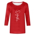thumbnail image 5 of Enjoytime Womens Blouses Trendy Printed 3/4 Sleeve Crewneck Tee Shirts Tops Loose Fashion Casual Shirts for Women, 5 of 5