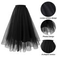 thumbnail image 6 of Quixlent Women Mesh Gauze Skirt Elastic High Waist Pleated A-line Skirt Solid Color Maxi Tulle Skirt Prom Clothes, 6 of 8