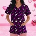 thumbnail image 5 of Valentine's Day Womens Scrub Top V Neck Cute Heart Printed Scrub Tops Valentine's Day Scrub Tops Working Uniforms with Pockets, 5 of 5