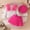 Hot Pink, variant on Amidoa Girls 2 Piece Outfits Fall Winter Clothes Solid Color Bow Long Sleeve Top and Casual Pants Kids Clothing Sets Size Red 3-4Years