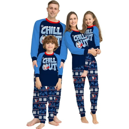 

Peyakidsaa Family Matching Christmas Pajamas Sets Long Sleeve Elk Snowflake Santa Print Loungewear