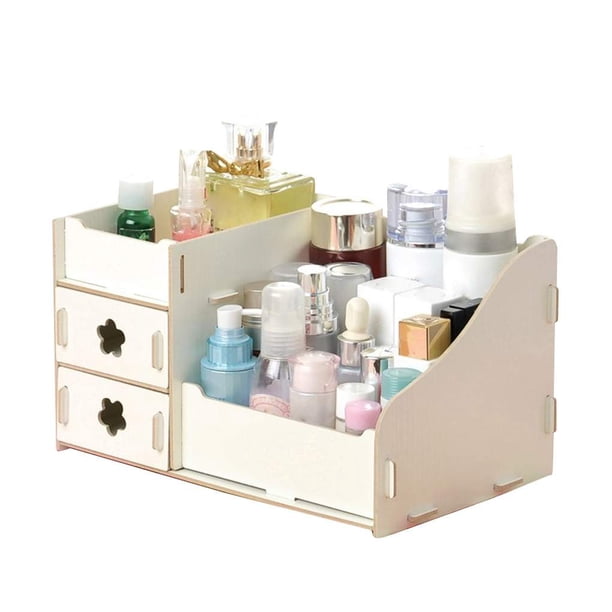 Caja de almacenamiento de escritorio de madera Organizador de suministros de oficina multifuncional Estuche cosmético adorable Inevent JJ14122-03B
