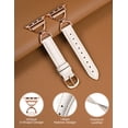 thumbnail image 4 of TOYOUTHS Leather Band Compatible with Apple Watch Bands Women 41/40/38/42/44/45/46/49mm, Dressy Fancy Slim Thin Strap with Designer D-Shape Buckle for iWatch Series 10 9 Ultra SE 8 7 6 5 4 3 2 1, 4 of 7