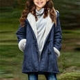 thumbnail image 2 of Ashirexll Winter Coat for Girls Long Sleeve Tops Childrens Winter Suede Fleece Hooded Jacket Warm Outerwear, 2 of 5